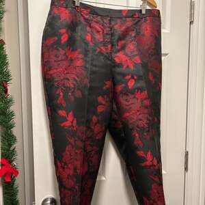 Tailored Hampshire Ankle Pants - Painterly Floral 20W.